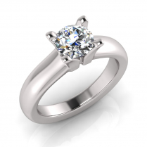 Half Round Shank | Four Claw Square Profile Setting