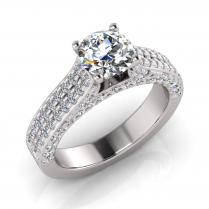 Double Row Micro Pave Set Upswept Shank | Four Claw Setting