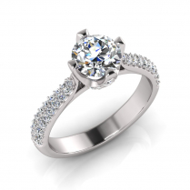 Double Row Pave Set Upswept Shank | Pave Fancy Four Claw Setting