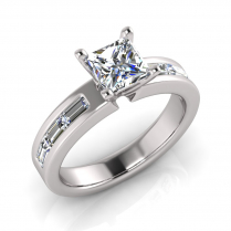 Flat Channel Set Shank | Square Profile Four Claw Setting