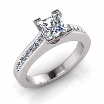 Flat Upswept Channel Set Shank | Corner Four Claw Setting