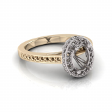 Pave Set Shank | Four Claw Oval And Pave Setting