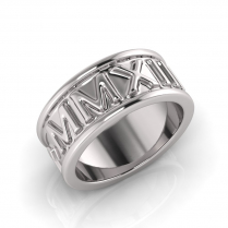 2013 MMXIII Roman Numeral Wedding Band
