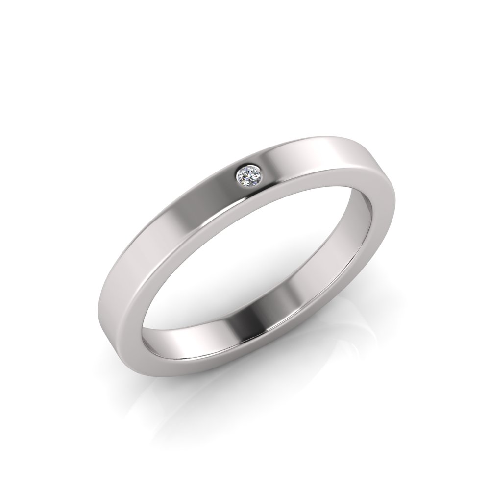 Single Stone Wedding Band Chemgold