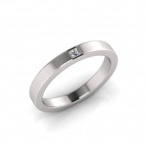 Princess Single Stone Wedding Band