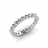 Shared Claw Scallop Set Round Wedding Band