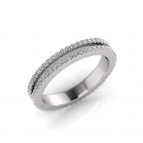 Double Row Scallop Set Wedding Band