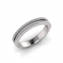 Double Row Scallop Set Wedding Band