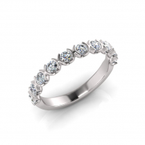 Semi Bezel Round Wedding Band
