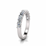 Double Bezel Shared Claw Princess Wedding Band