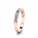 Double Bezel Shared Claw Princess Wedding Band