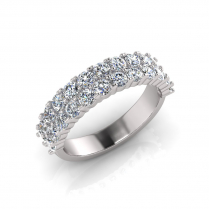 Double Row Claw Set Round Wedding Band