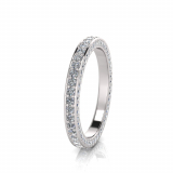 Triple Pave Round Wedding Band