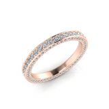 Triple Pave Round Wedding Band