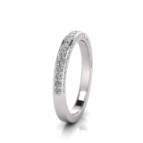 Triple Pave Round Wedding Band