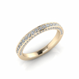 Triple Pave Round Wedding Band