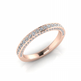 Triple Pave Round Wedding Band