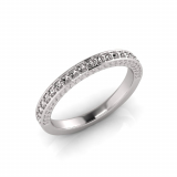 Triple Pave Round Wedding Band