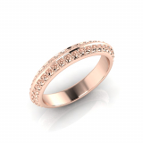 Knife Edge Double Pave Round Wedding Band