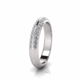 Knife Edge Double Pave Round Wedding Band