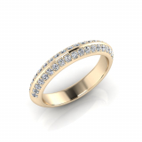 Knife Edge Double Pave Round Wedding Band