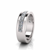 Pave Single Row Round Wedding Band