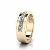 Pave Single Row Round Wedding Band