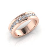 Pave Single Row Round Wedding Band