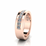 Pave Single Row Round Wedding Band