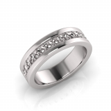 Pave Single Row Round Wedding Band