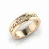 Pave Single Row Round Wedding Band