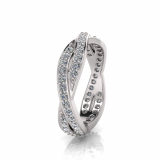 Pave Set Crossover Wedding Band