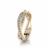 Pave Set Crossover Wedding Band