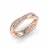 Pave Set Crossover Wedding Band