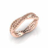 Pave Set Crossover Wedding Band