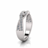 Pave Set Crossover Wedding Band