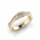 Pave Set Crossover Wedding Band