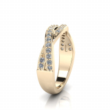 Pave Set Crossover Wedding Band