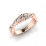 Pave Set Crossover Wedding Band