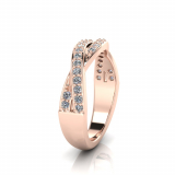 Pave Set Crossover Wedding Band