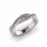 Pave Set Crossover Wedding Band