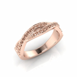 Pave Set Crossover Wedding Band