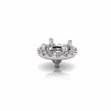 Round Halo Scalloped Set Ring