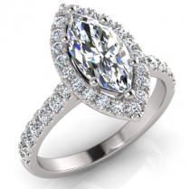 Marquise Halo Scalloped Set Ring