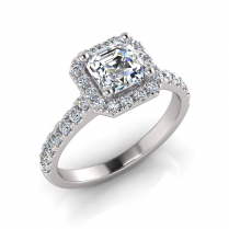 Radiant Halo Scalloped Set Ring