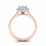 Pear Halo Scalloped Set Ring