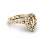 Pear Halo Scalloped Set Split Ring