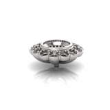 Bezel & Pave Set Flower Halo Dress Ring