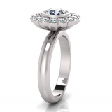 Bezel & Pave Set Flower Halo Dress Ring