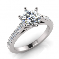 Flat Shank With Diamond Detail | Six Claw Setting